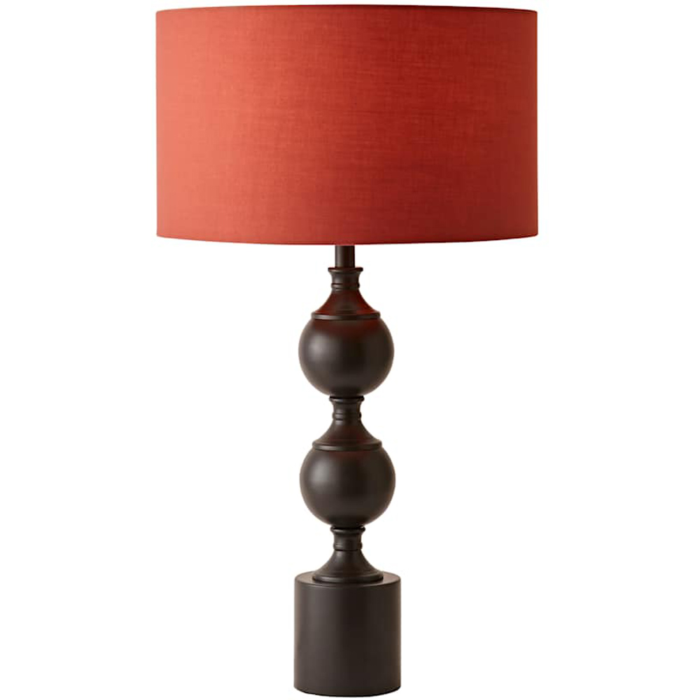ValueLights Rust Drum Shade Declan Metal Candlestick LED Table Lamp with Bulb Image 1