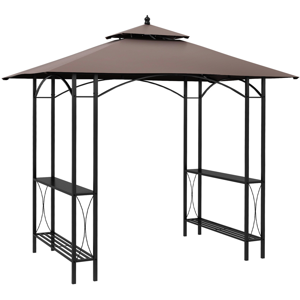 Outsunny 2.5 x 1.5m Black and Coffee BBQ Gazebo Canopy Image 2