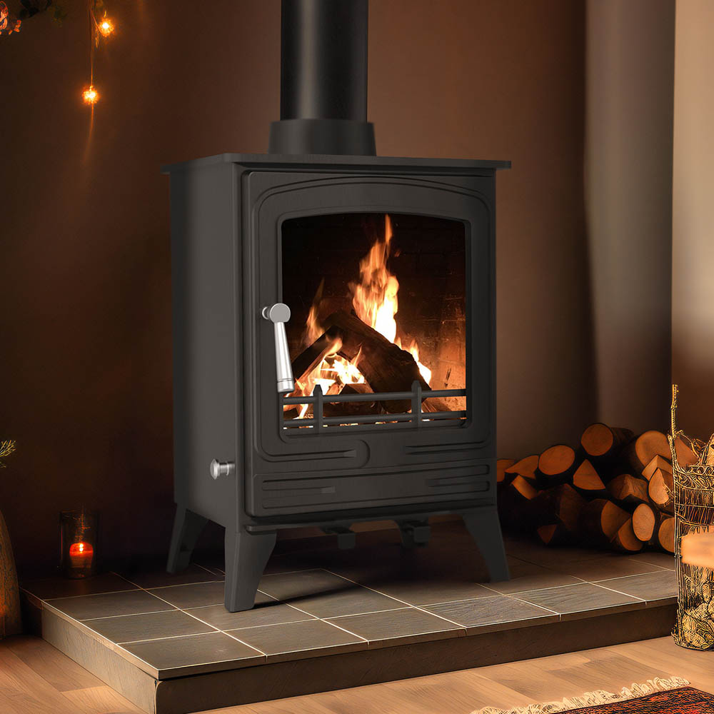 RoyalFire Steel Eco Multifuel Stove 5kW with Firewood Starter Kit Image 2
