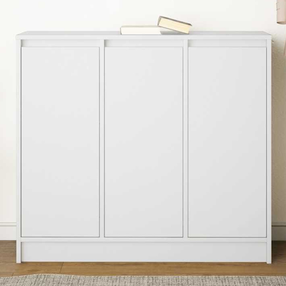 vidaXL 3 Door White Sideboard Image 1