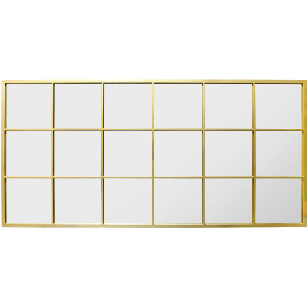 MirrorOutlet The Genestra Gold Modern Window Garden Wall Mirror 174 x 85cm Image 3