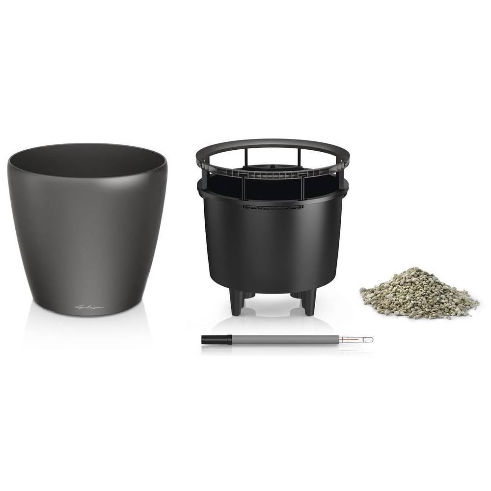 Lechuza Classico 43 LS Charcoal Poly-Resin Self-Watering Planter 40cm Image 6