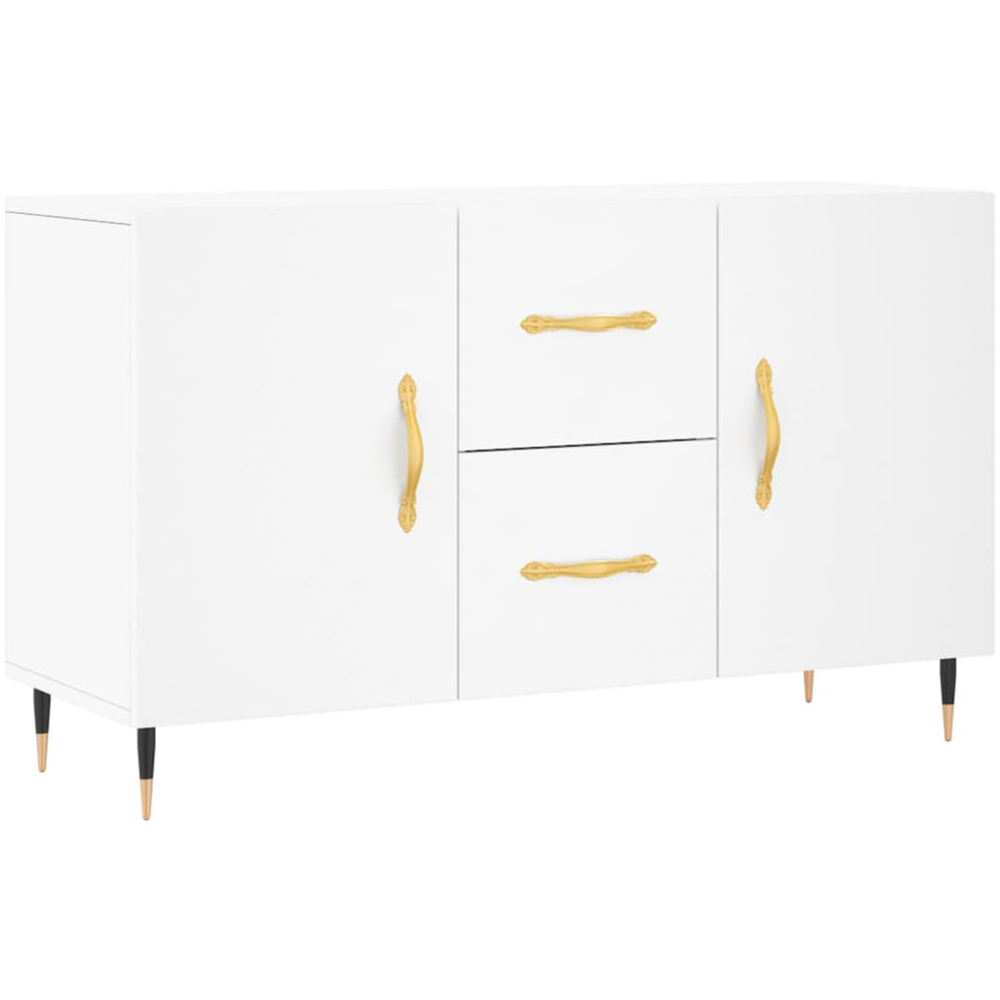 vidaXL 2 Door 2 Drawer White Sideboard Image 2