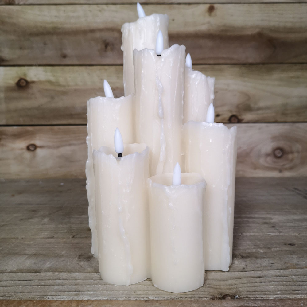 Samuel Alexander 7 Flame Melted Edge Christmas Wax Candle Image 6