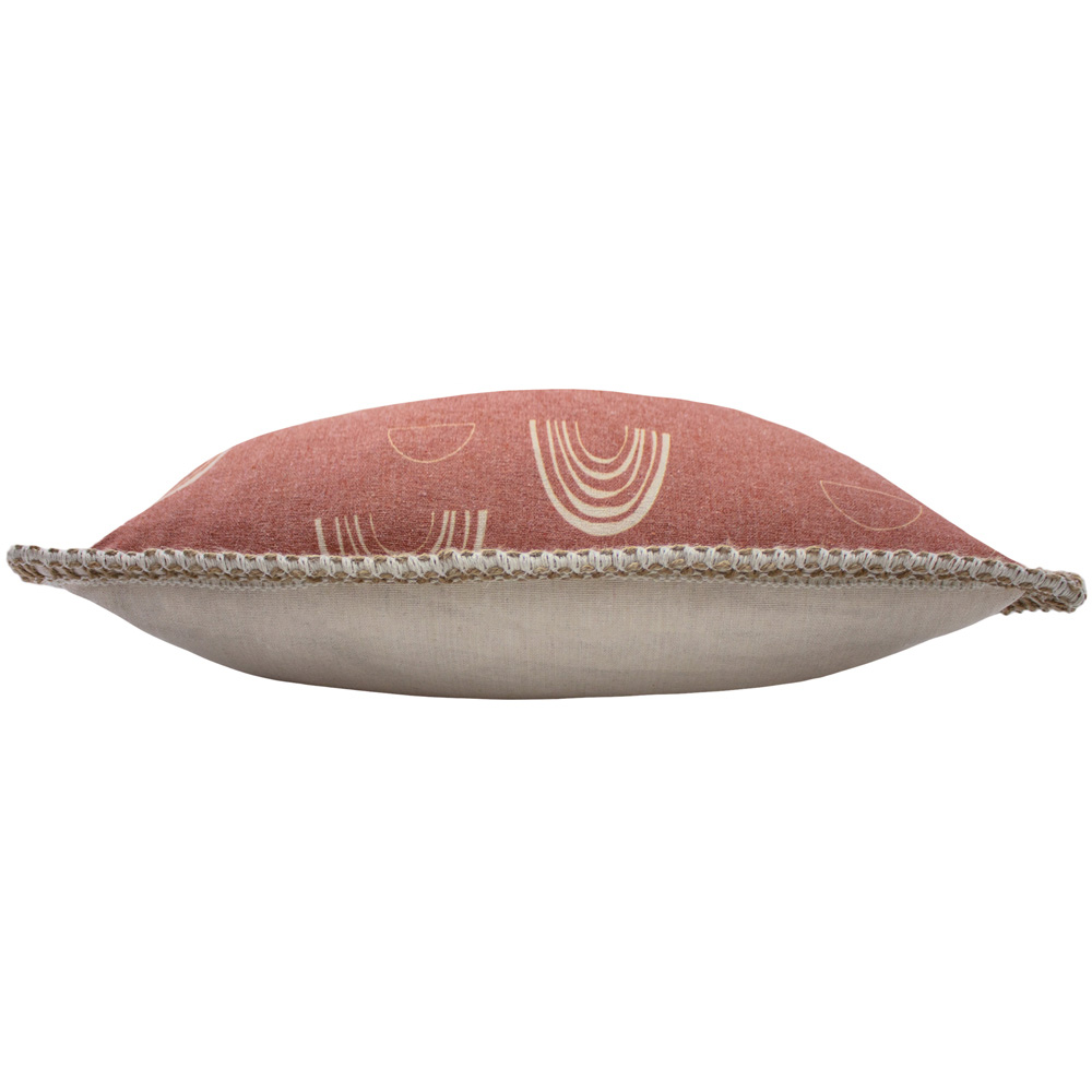 furn. Rain Shadow Red Clay Briaded Trim Cushion Image 3