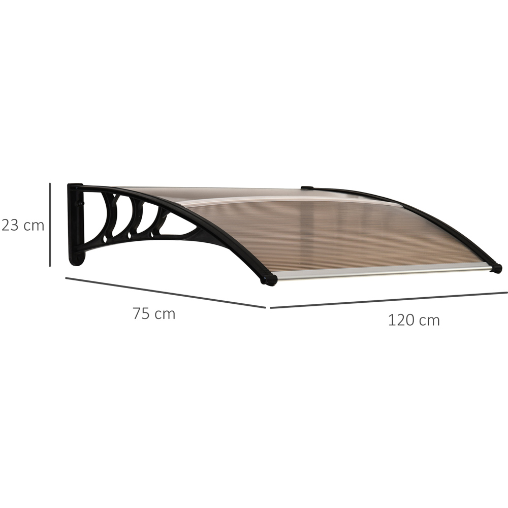 Outsunny Light Brown Outdoor Window Door Canopy Awning 1 x 0.75m Image 9