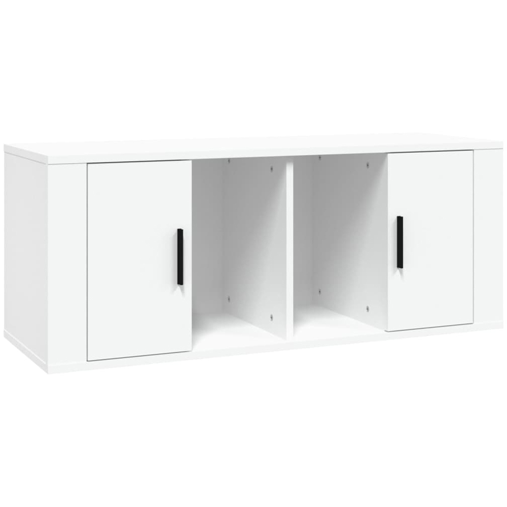 vidaXL 2 Door 2 Shelf White TV Cabinet Image 2