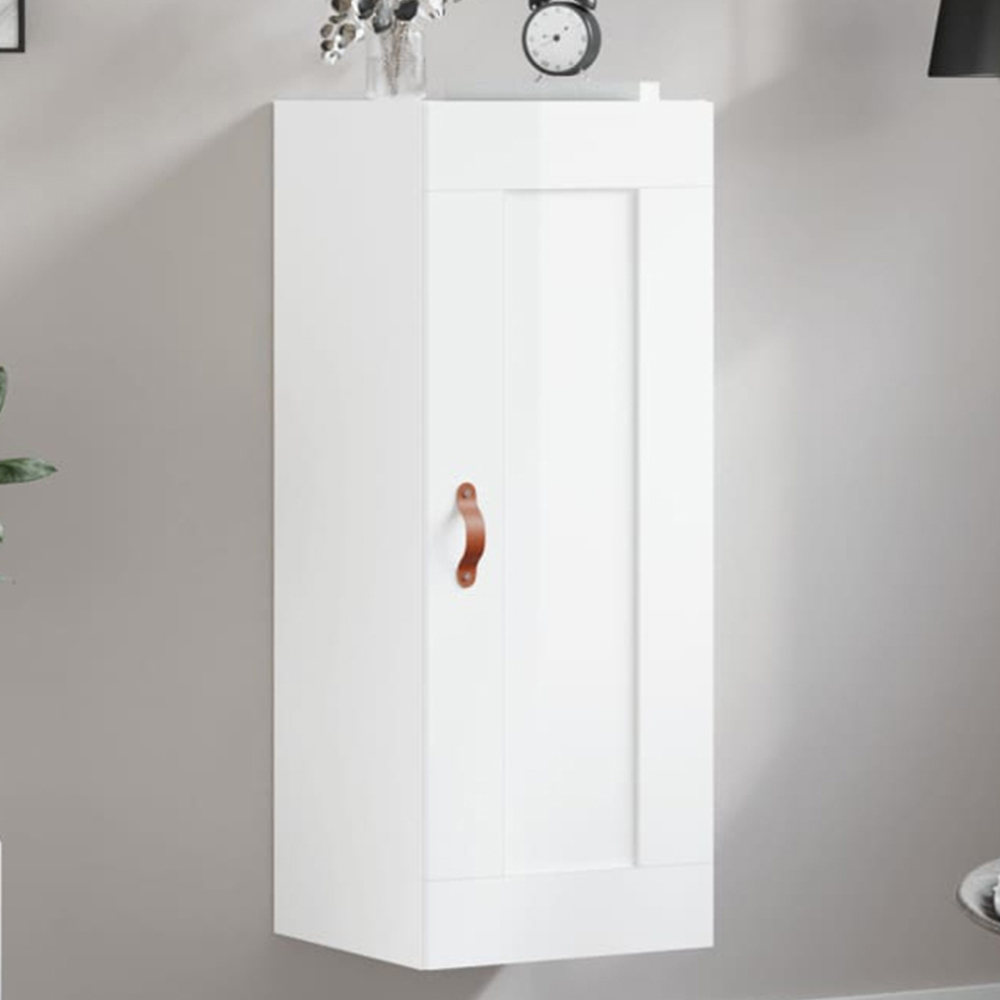 vidaXL Single Door White Wall Mounted Cabinet Image 1