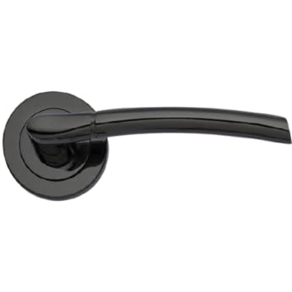 Golden Grace Polished Black Nickel Indiana Modern Door Handle Set 5 Pack Image 3