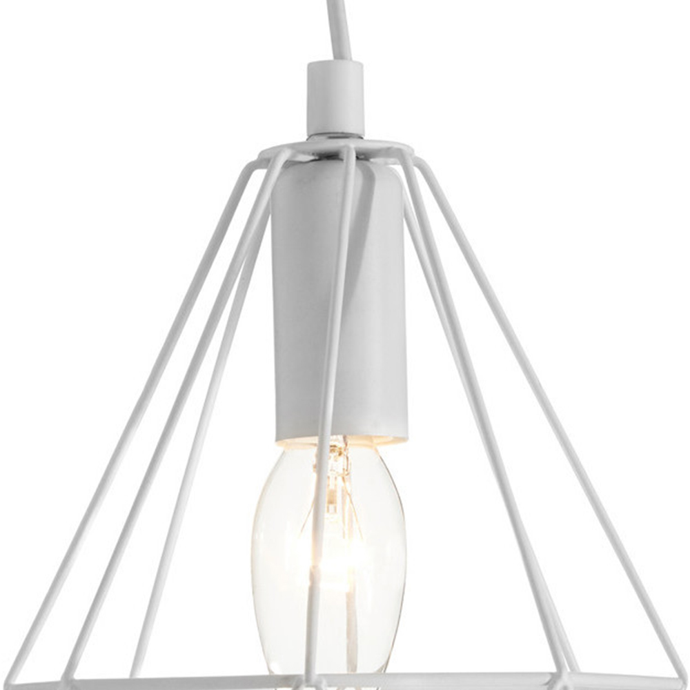 Premier Housewares Beli White Metal Wire Pendant Light Image 3