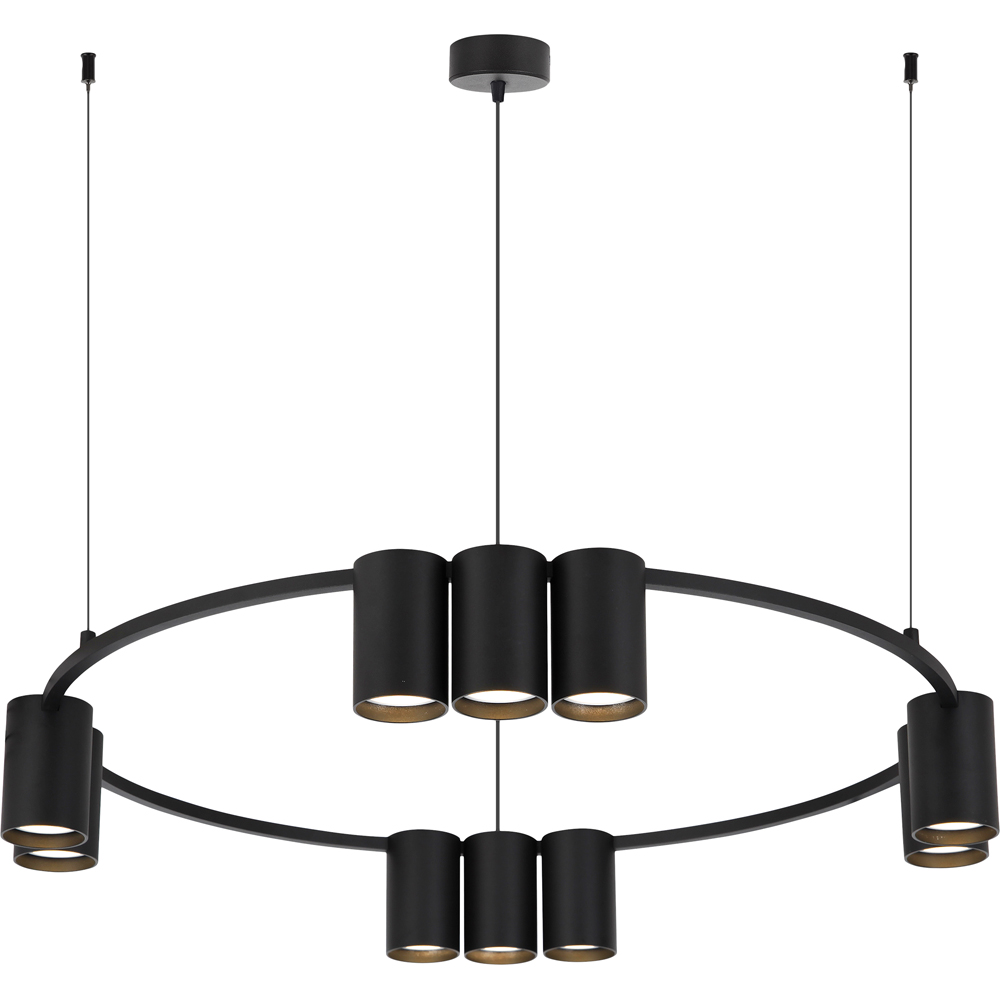 Milagro Genesis Black Circle 10 LED Pendant Light Image 1