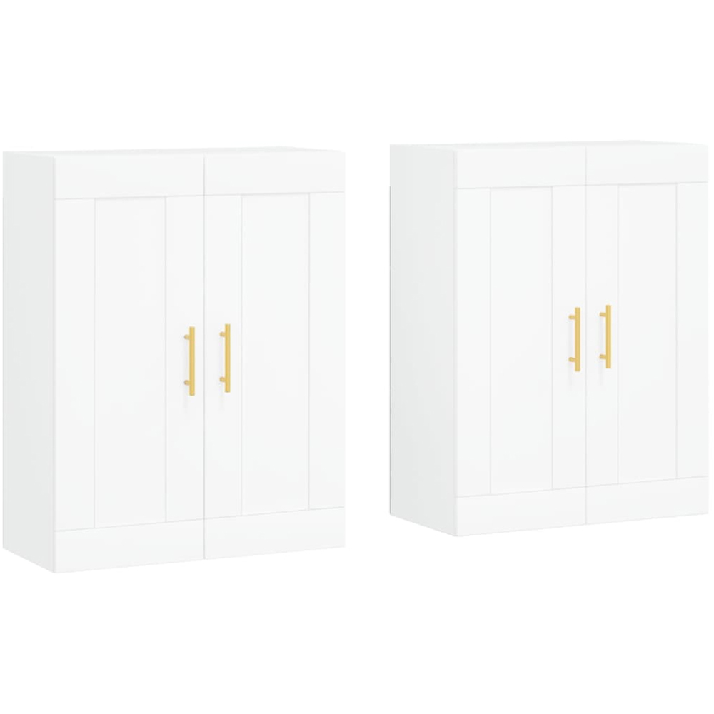 vidaXL 2 Door White Wall Mounted Cabinet 2 Pack Image 2