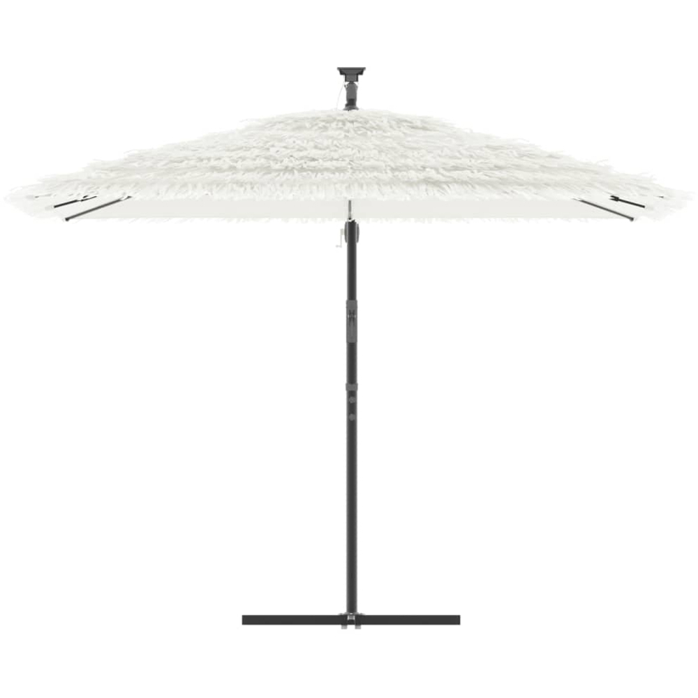 vidaXL White Straw Top Cantilever Parasol with Steel Pole 2.9m Image 2