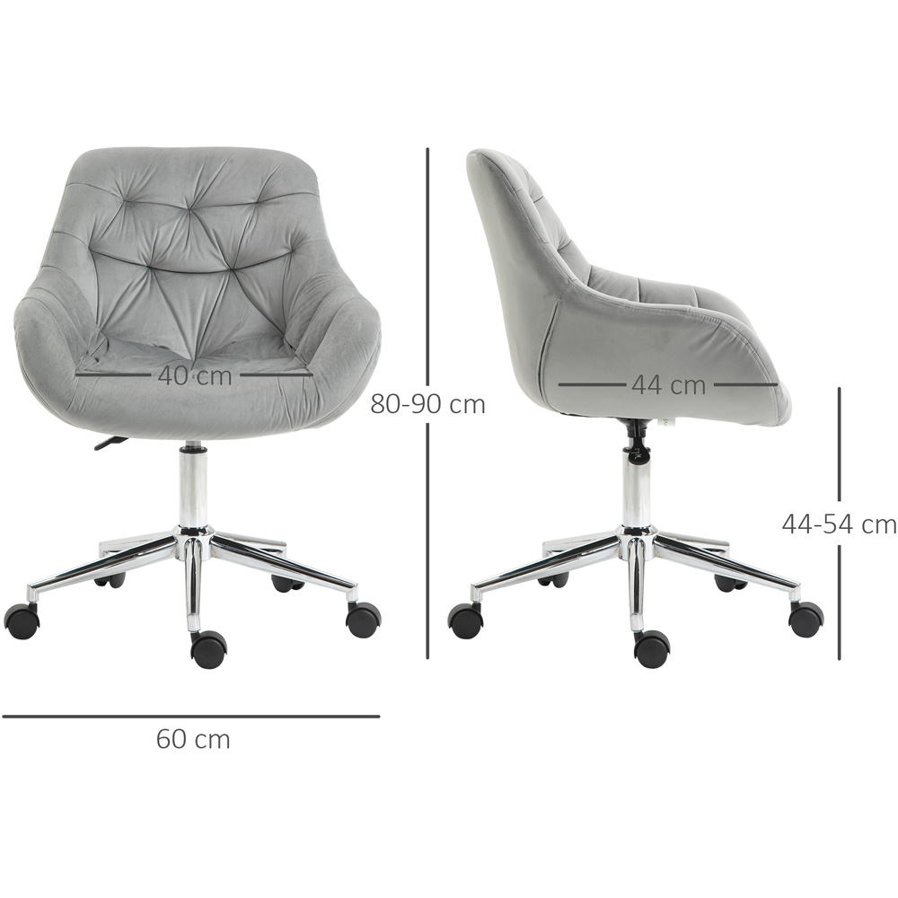 Portland Grey Velvet Swivel Ergonomic Office Chair Image 8