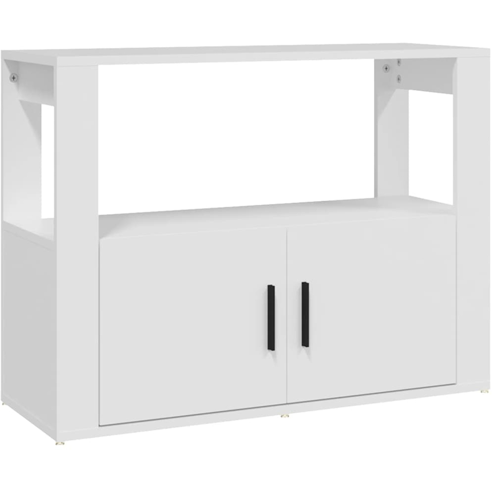 vidaXL 2 Door 2 Shelf White Sideboard Image 2