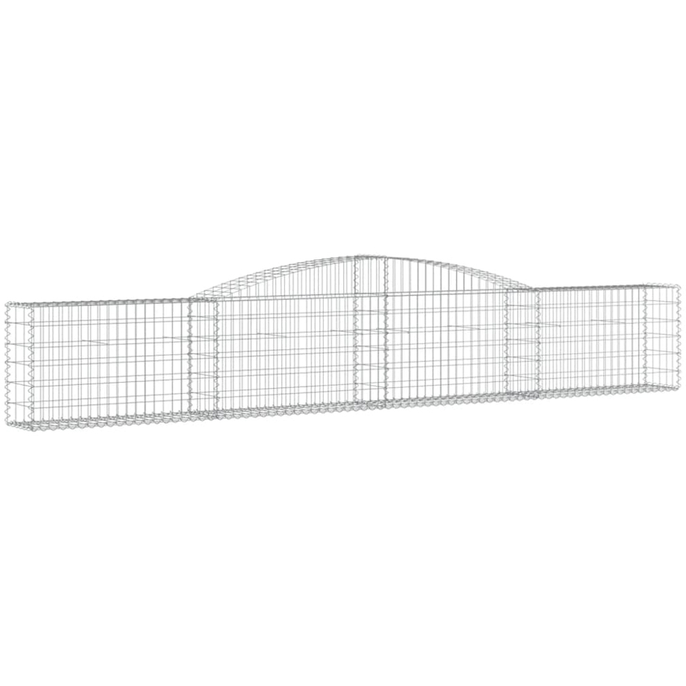 vidaXL Silver Galvanised Iron Arched Gabion Basket 400 x 30 x 60/80cm 20 Pack Image 1