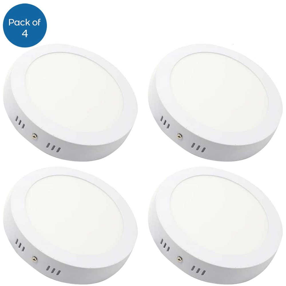 ENER-J 12W 3000K Surface Flush Mounted Round LED Mini Panel 175mm 4 Pack Image 1