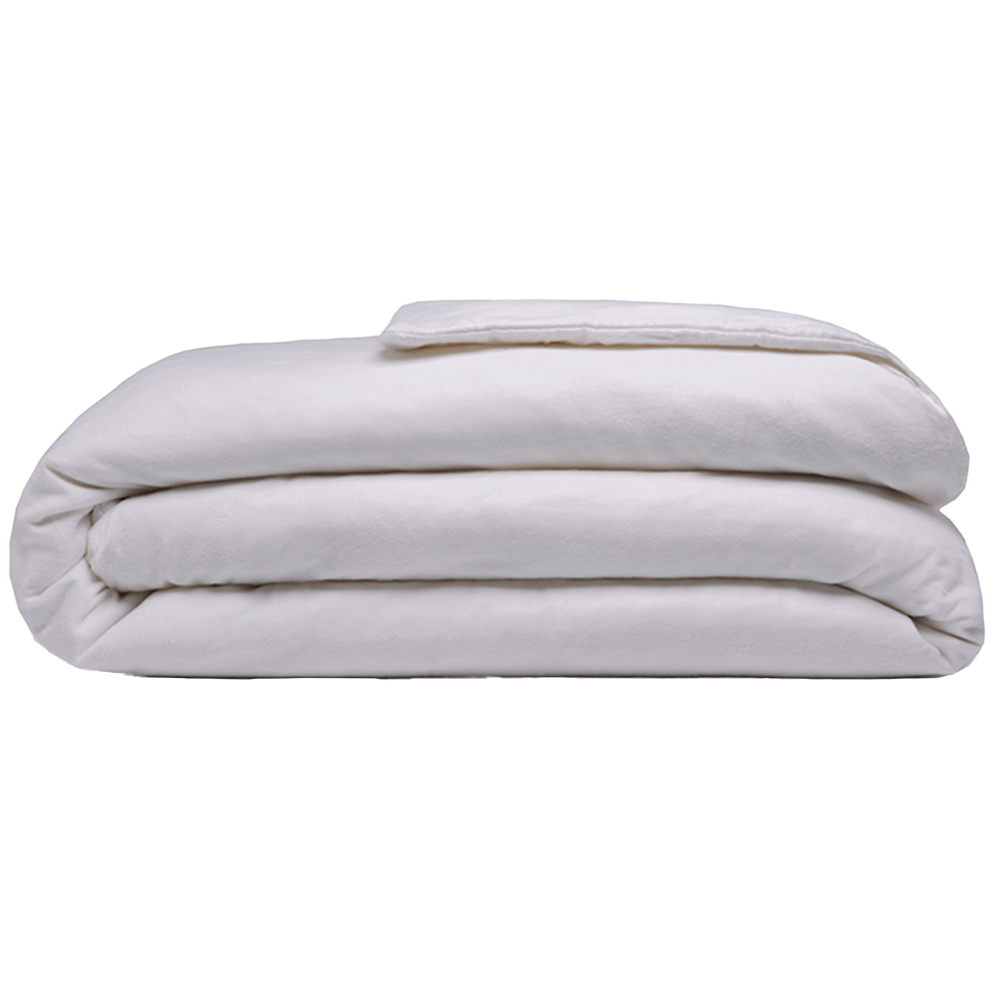 Serene Single Grey Brushed Cotton Duvet Cover Image 1