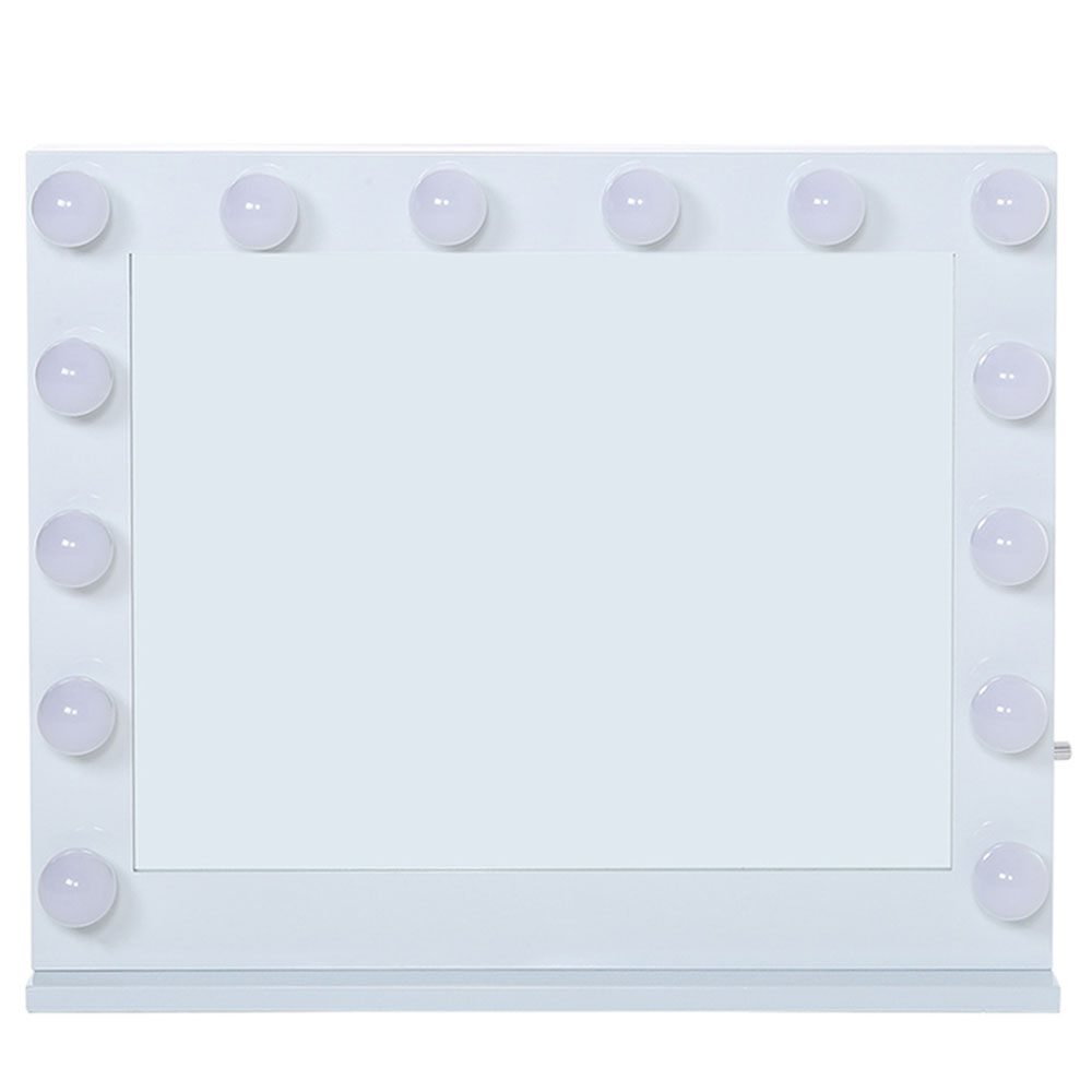 Living and Home LED Lighted White Makeup Vanity Mirror Image 1