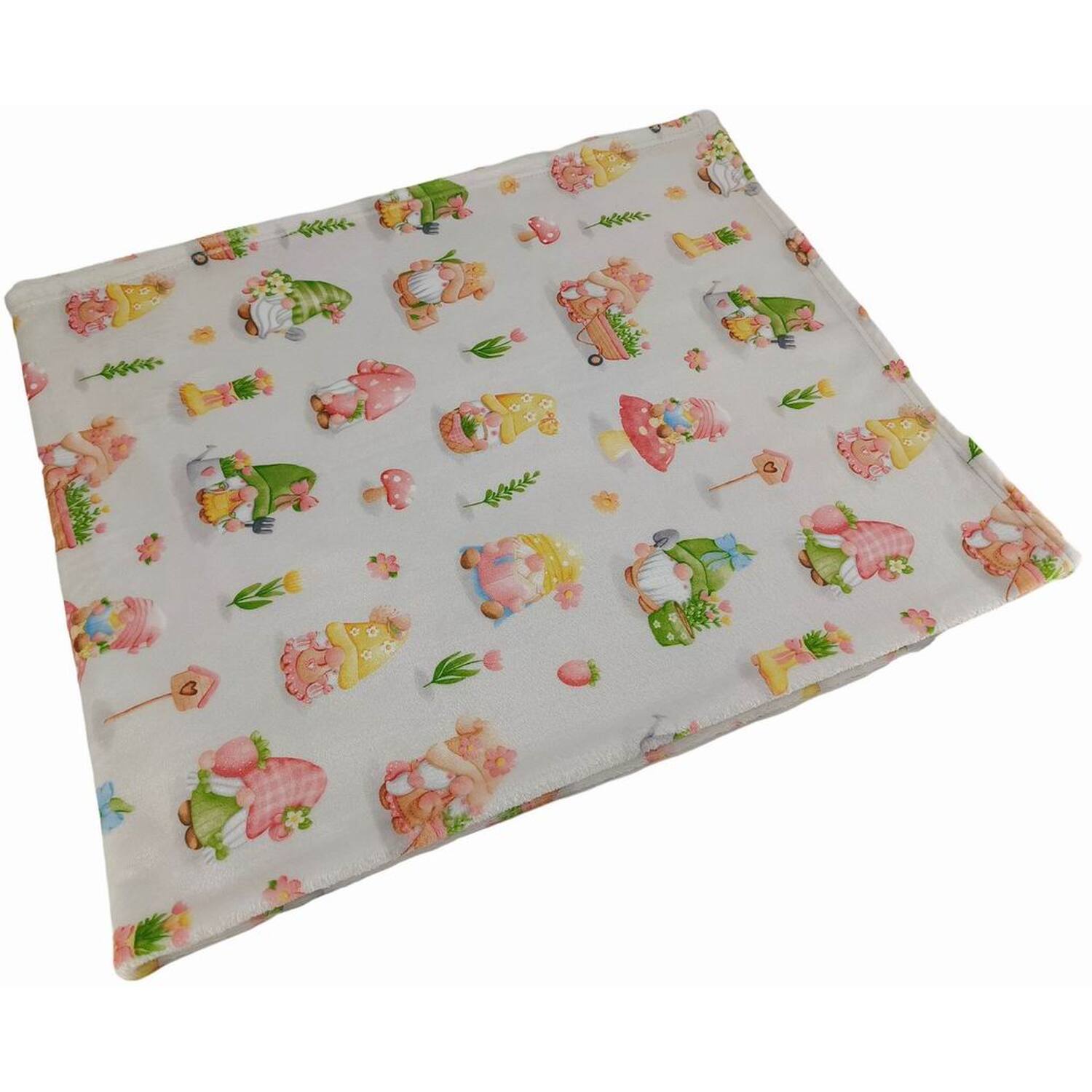 Spring Gonks Fleece Throw - White Image 2