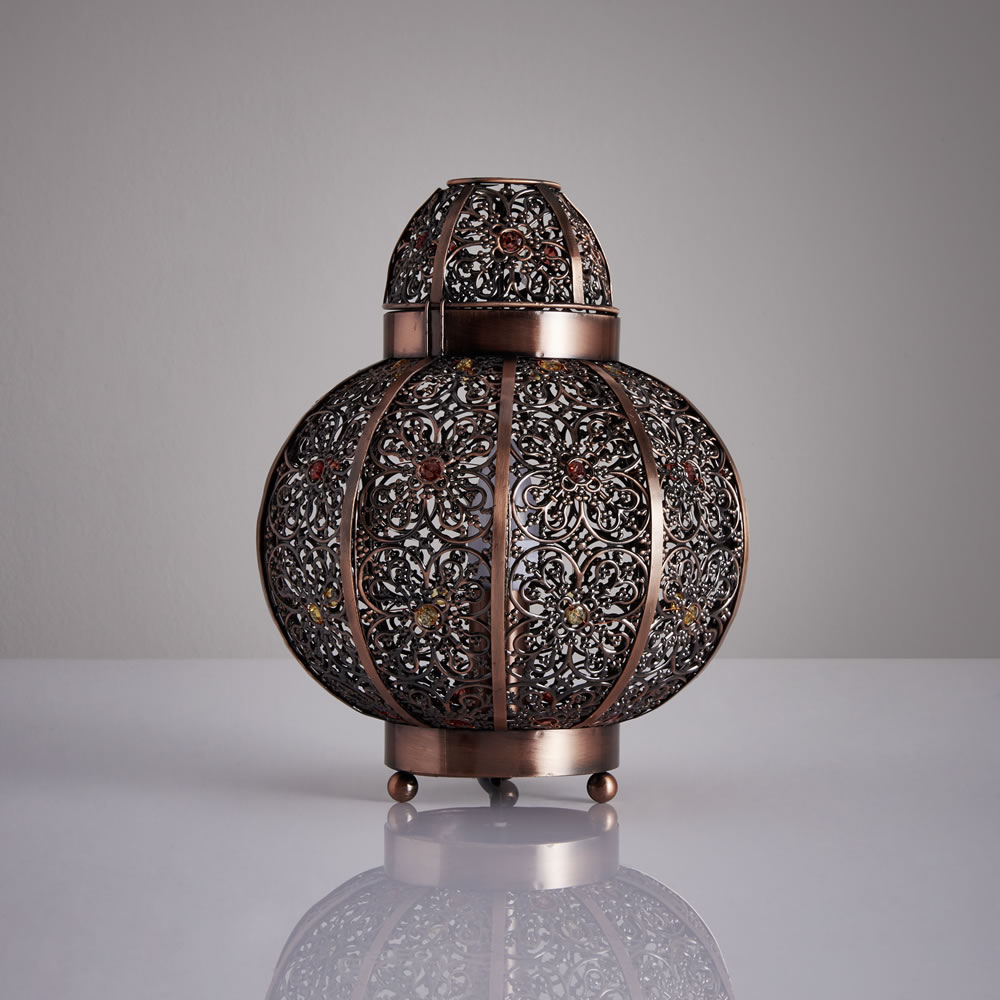 Wilko Bronze Beaded Table Lamp Image 1