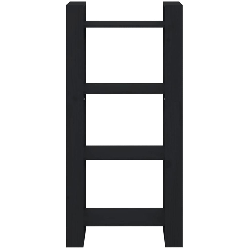 vidaXL 4 Shelf Black Solid Wood Bookcase Image 3