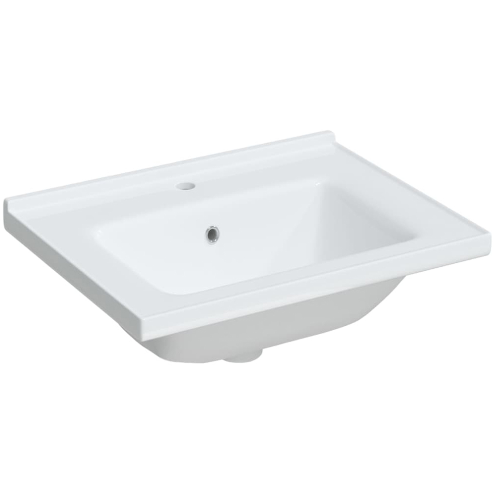 vidaXL White Ceramic Rectangular Bathroom Sink 195 x 480 x 610mm Image 1
