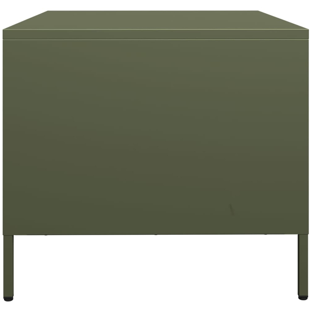 vidaXL 2 Drawer Olive Green Steel Broad TV Cabinet Image 5