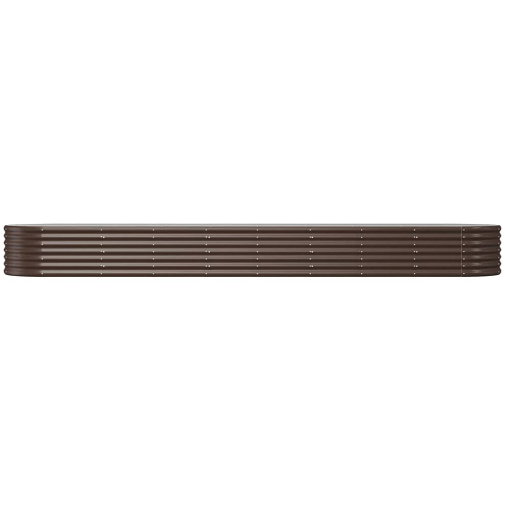 vidaXL Brown Galvanised Steel Raised Garden Bed 36 x 368 x 368cm Image 2