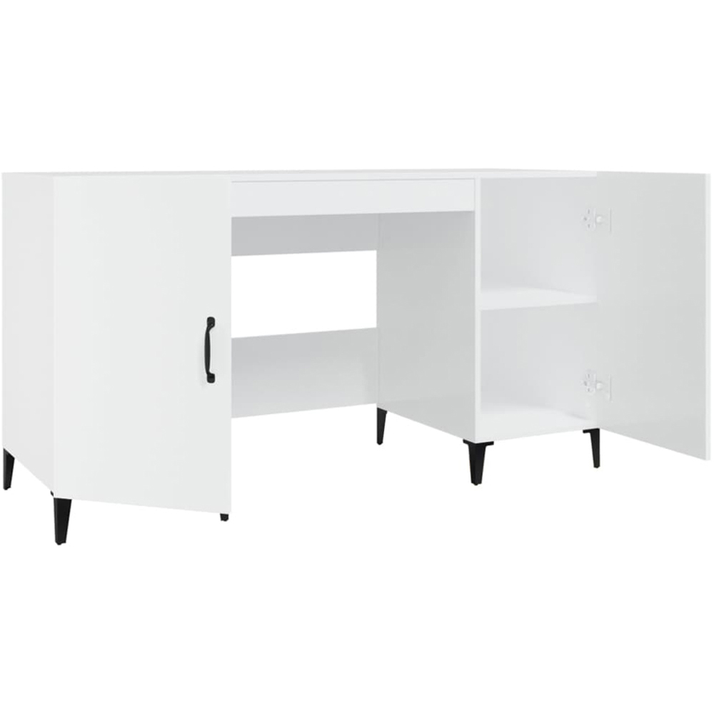 vidaXL 2 Door Computer Desk High Gloss White Image 6