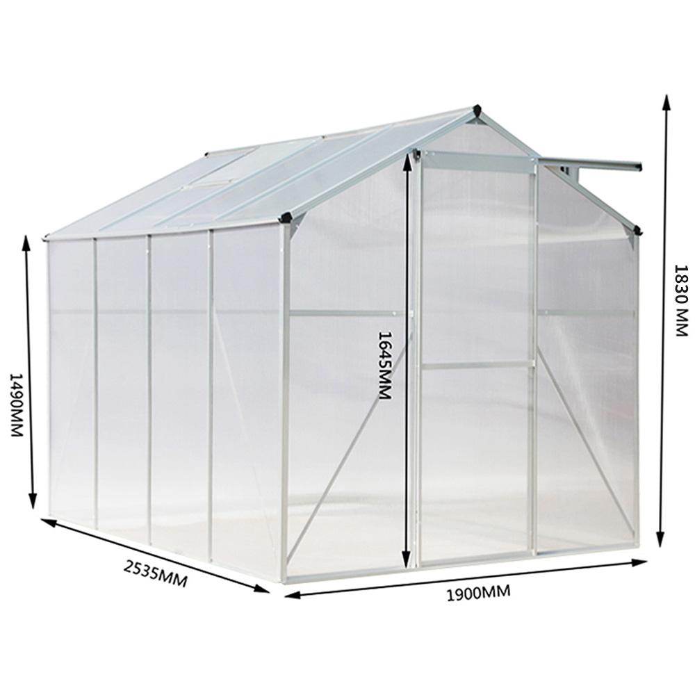 Living and Home Clear Aluminium 6.2 x 8.3ft Hobby Greenhouse Image 6