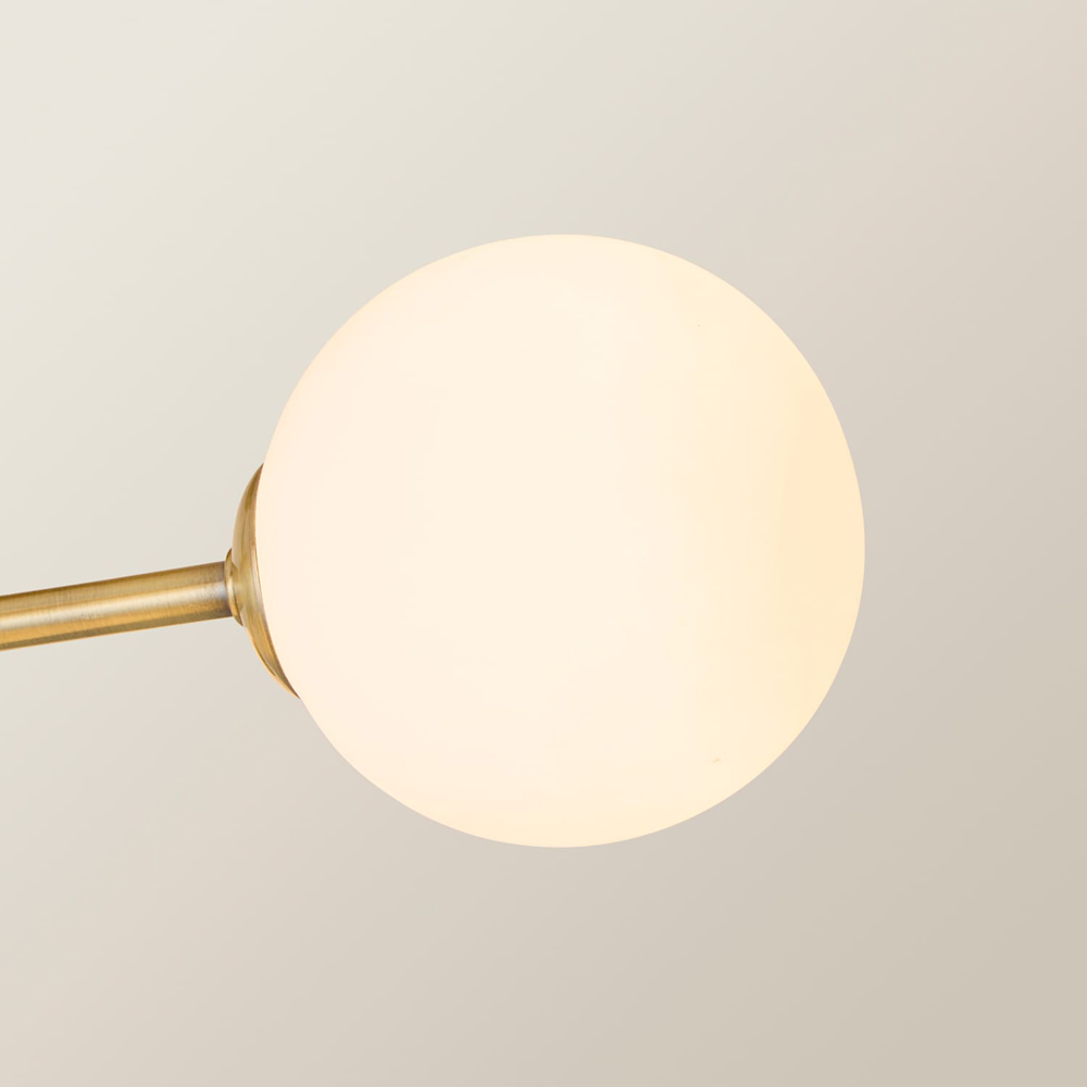 ValueLights Hollis Glass Globe Shade Gold Metal Ceiling Light Fitting with Bulb Image 3