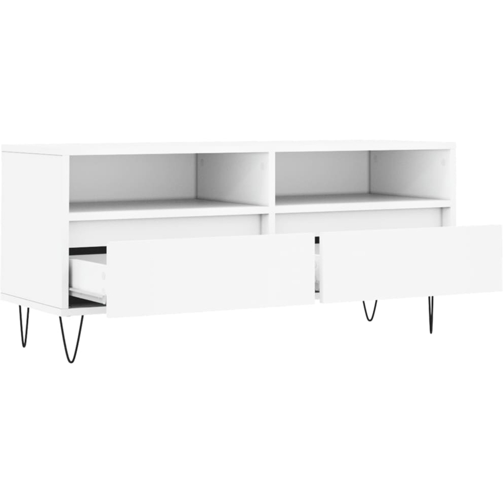 vidaXL 2 Drawer 2 Shelf White TV Cabinet Image 6