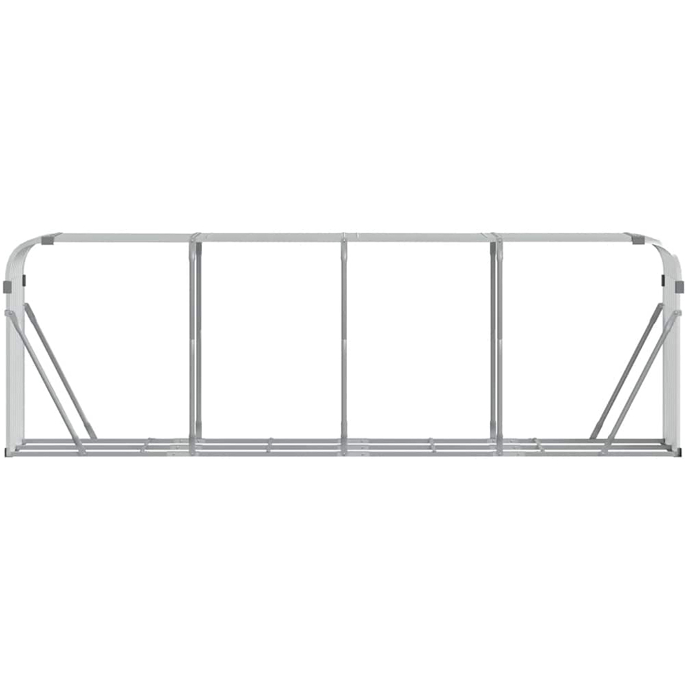 vidaXL Silver Galvanised Steel Firewood Log Holder 100 x 300 x 45cm Image 3