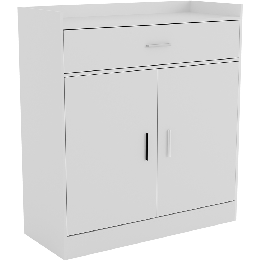 VIDA DESIGNS Dalby 2 Door Single Drawer White Shoe Cabinet Image 2