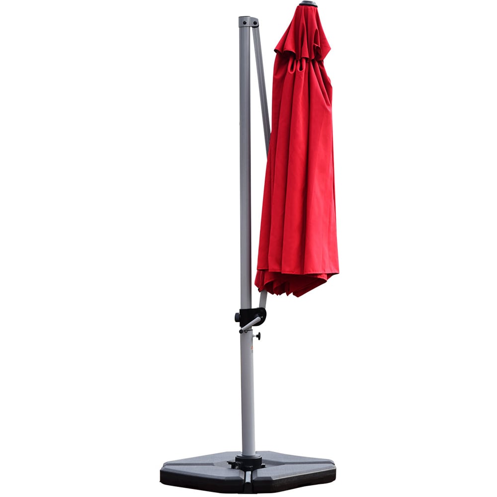 Costway Red Crank and Tilt Cantilever Parasol 3.3m Image 3