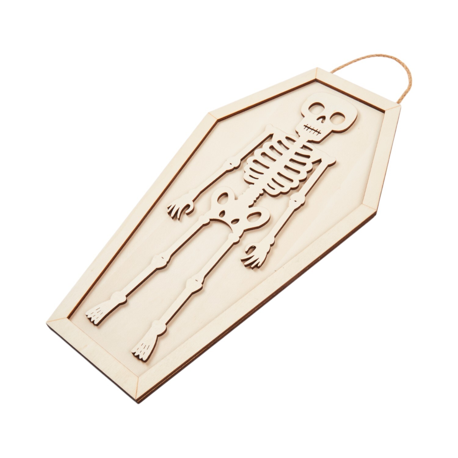 Wooden Skeleton Coffin Natural Image 3