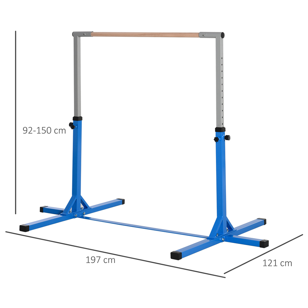 HOMCOM Kids Gymnastics Bar with Adjustable Heights Image 6