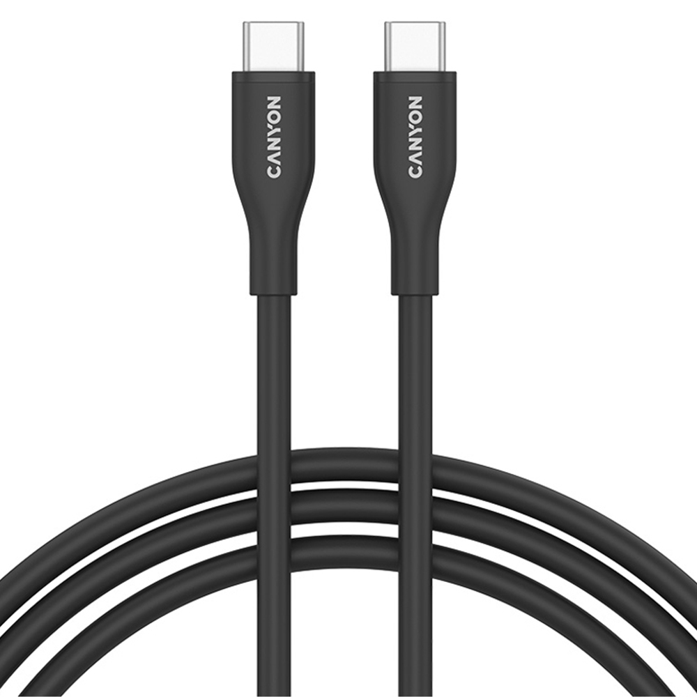 Canyon CNS-CC60SC10 Black Silicon Type-C to Type-C Cable 60W 1m Image 1