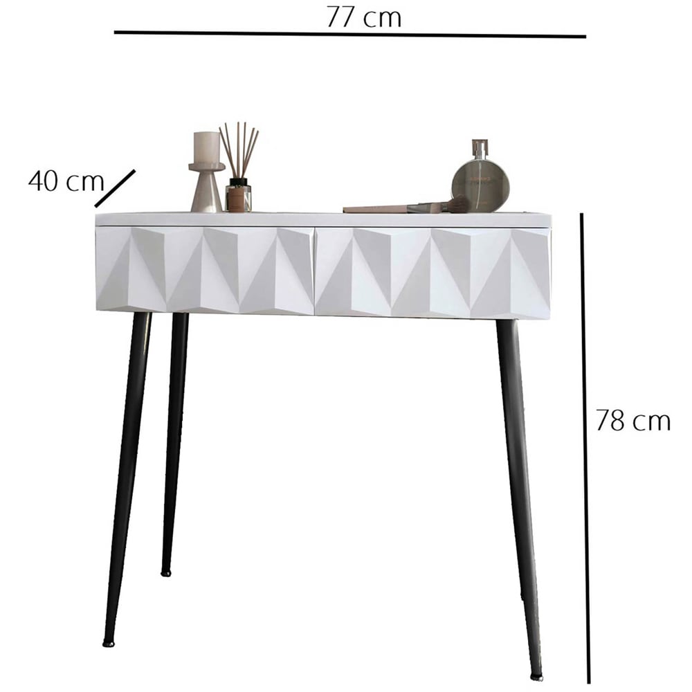 CARME Home Montana White and Black Dressing Table Image 7