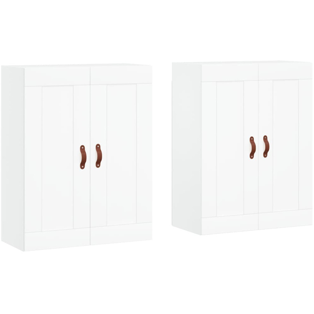 vidaXL 2 Door White Wall Mounted Storage Cabinet 2 Pack Image 2