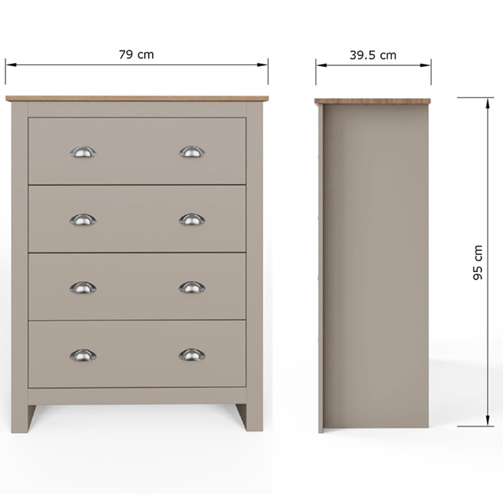 GFW Lancaster Grey 4 Piece Bedroom Furniture Set Image 7