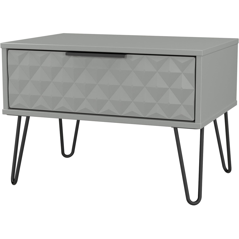 Crowndale Harlequin Single Drawer Dusk Grey Wide Side Table Ready Assembled Image 2