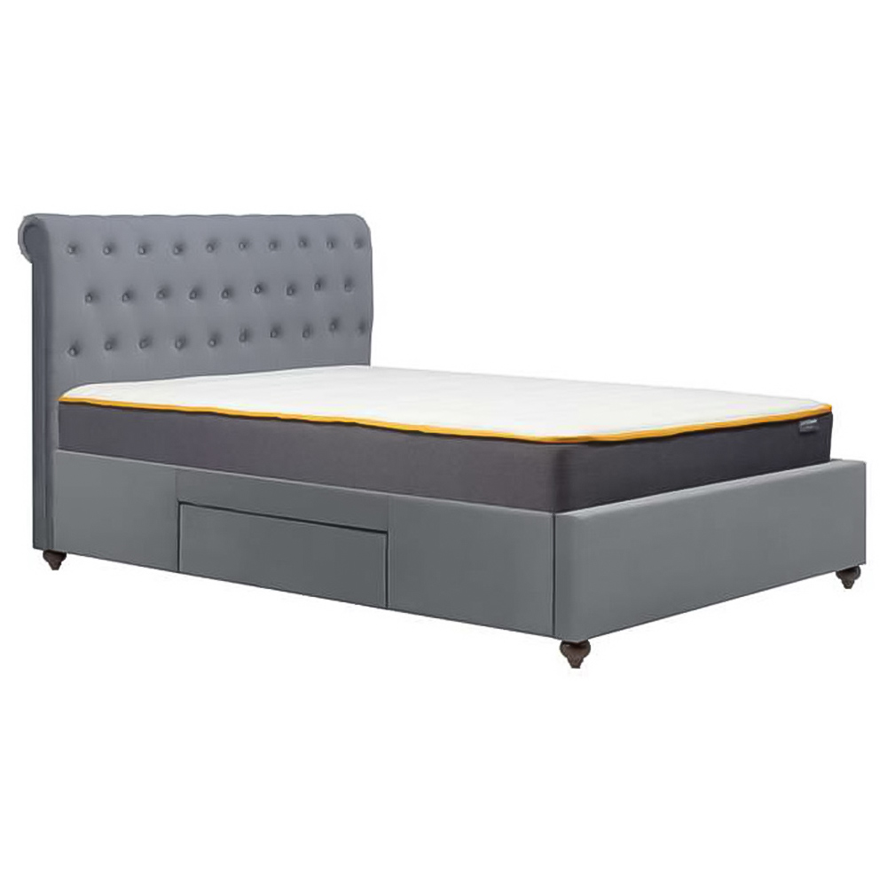 Marlow Double Grey Velvet Bed Frame Image 4