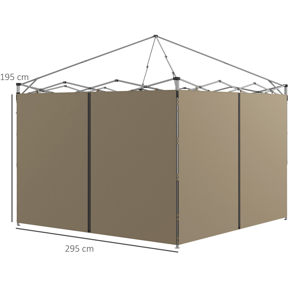 Outsunny 2 x 3m Beige Gazebo Replacement Side Panel with Zipped Door 2 Pack Image 7
