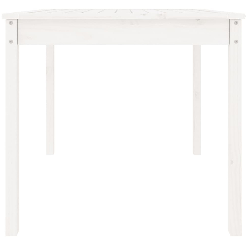 vidaXL 2 Seater Solid Pine Wood Garden Dining Table White Image 5
