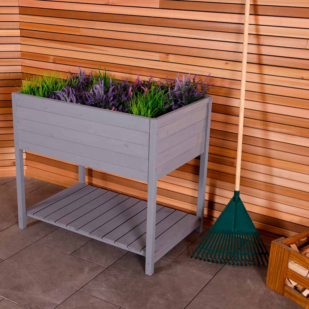 Charles Bentley Grey Outdoor Wooden Planter 92 x 62 x 83cm Image 5