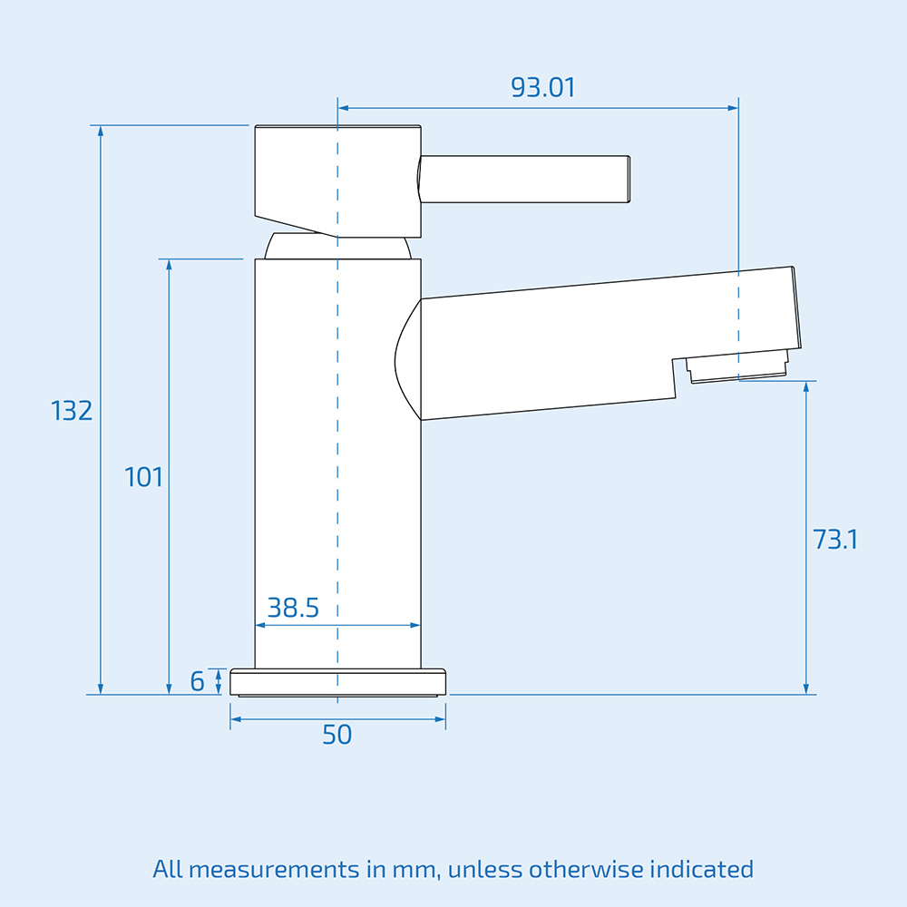 Nes Home Murphy Cloakroom Mono Basin Mixer Faucet Tap with Waste Chrome Image 5