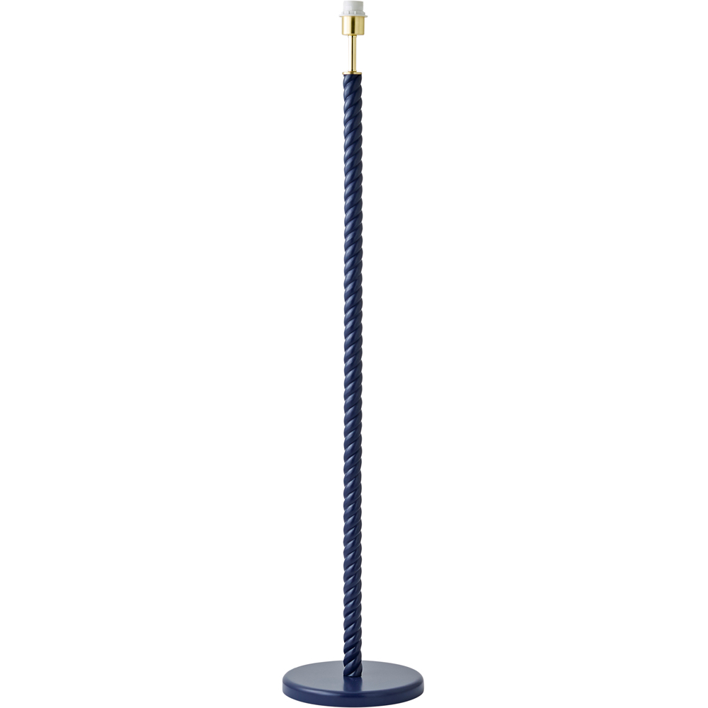 ValueLights Amara Navy Twist Wooden Floor Lamp Base Image 1