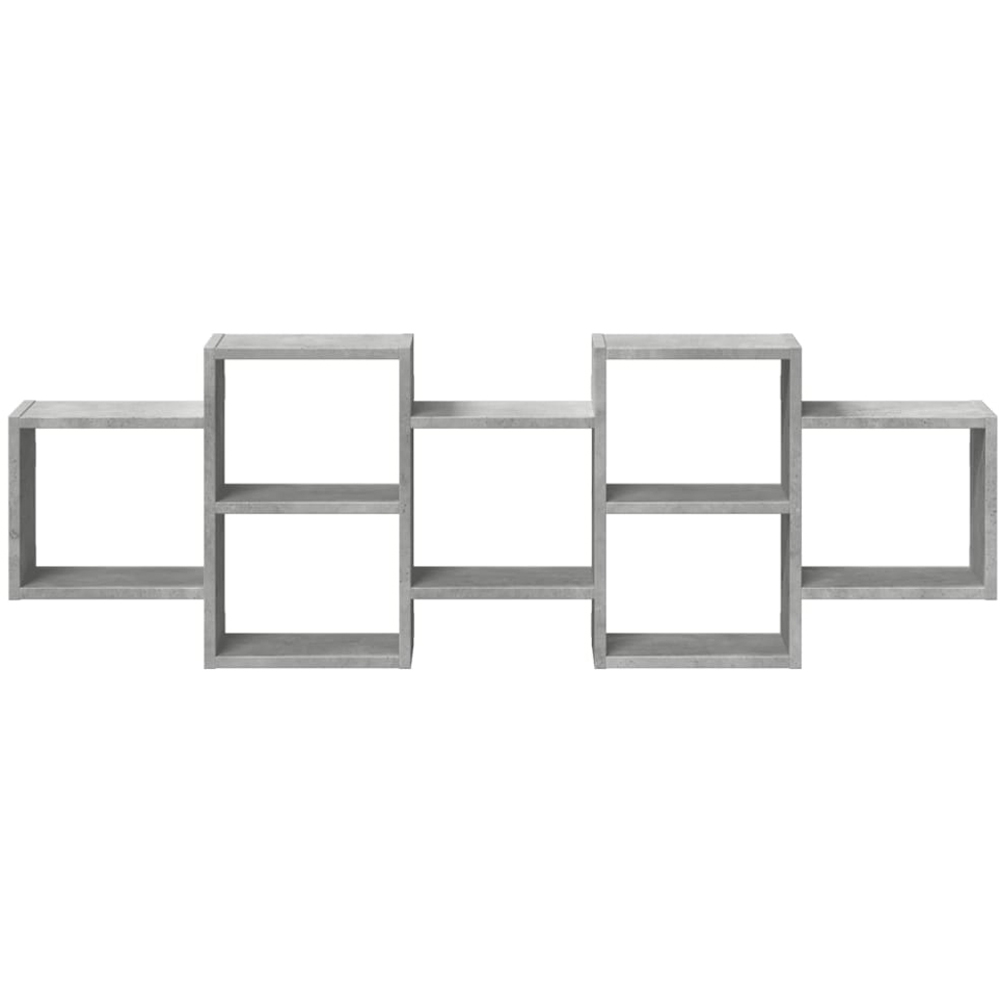 vidaXL 8 Shelf Concrete Grey Floating Wall Shelf Image 3